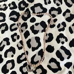 Honora sterling silver heart cultured pearl necklace